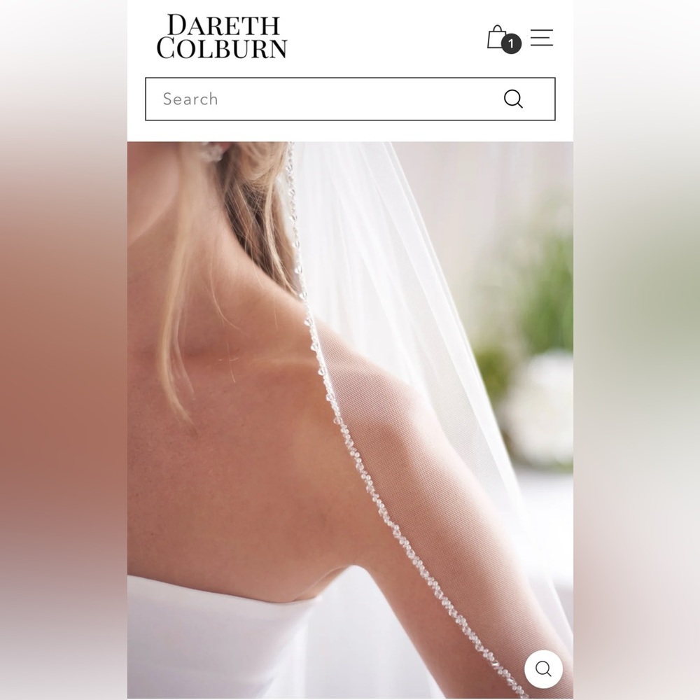 Dareth Colburn Kylie Crystal & Pearl Beaded Cathedral Veil